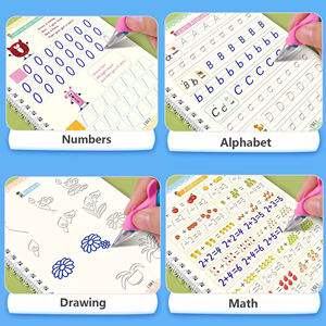 EN STOCK Número Libros del alfabeto inglés Juego de libros de caligrafía Cuaderno para una escuela Libro de práctica de escritura a mano acanalado para niños - Product Image 3