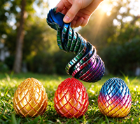 Jouet anti-stress rotatif en forme d'œuf de dragon imprimé en 3D, avec slime, dégradé de couleurs, pour enfants et adultes, soulagement de l'anxiété