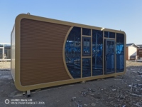 Lit en structure d'acier épaissie Apple Cabin |   Hôtel modulaire en conteneurs en bois et en acier, dortoir, restaurant |   Midcentury respirant