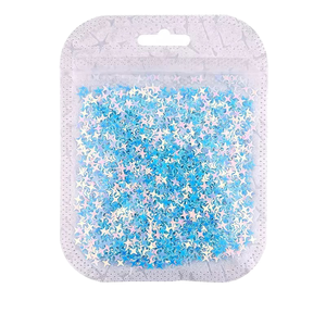 Lentejuelas Brillantes Azul Iridiscente en Forma de Estrella de Cuatro Puntas, Lentejuelas Láser Brillantes, Copos de Purpurina Brillante, 5 Colores, 10g - Product Image 5