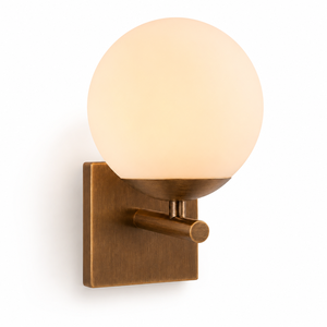 Luxury Modern Opal Glass Globe Indoor <b>Wall</b> Light Antique Brass <b>Wall</b> <b>Sconce</b> for Bedroom Bathroom Hallway Hotel Interior Lighting - Product Image 1
