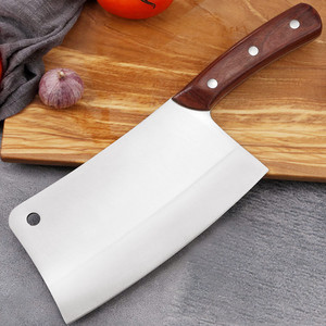 Household <b>bone</b>-chopping <b>knife</b> with wooden <b>handle</b>, stainless steel cleaver, chef's slicing <b>knife</b>, Yangjiang <b>knives</b>. - Product Image 1