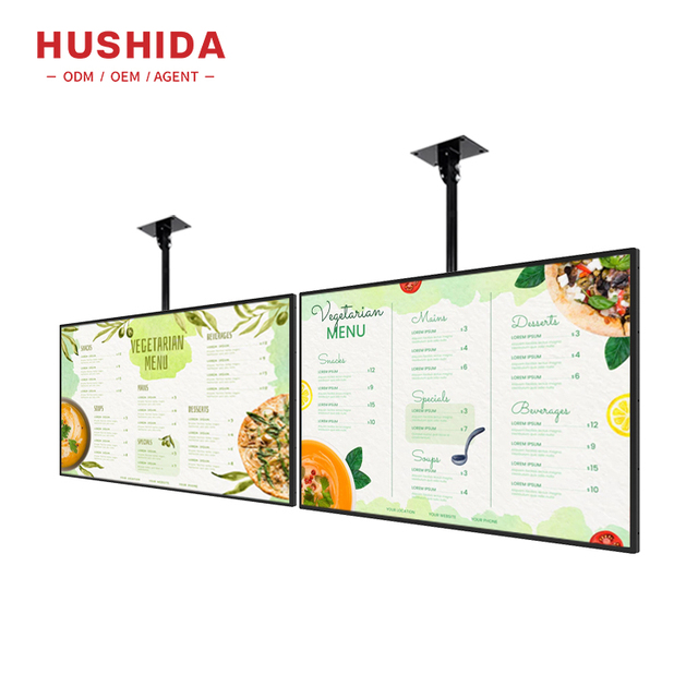 43 Inch Android Indoor Advertising Player Monitor Lcd Wall Mount Ceiling Fast Food Menu Display Board
