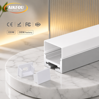 Profilé carré étroit en aluminium anodisé série 6000 pour bande LED encastrée, éclairage linéaire intérieur