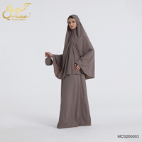 Robe de prière musulmane portable de couleur unie, ensemble 2 pièces, abaya de voyage pour femmes avec sac de transport et tapis de prière, tenue islamique khimar