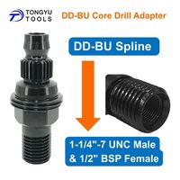 Adaptor Mata Bor Spline DD-BU ke Konverter Bor Inti 1-1/4 UNC M & 1/2 BSP F untuk Mesin DD250 DD400 DD750