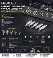 FGG EGG 1B 2 Pin Push Pull Circular Connector FGG.1B.302.CLAD42Z / EGG.1B.302.CLL Self Locking Plug Socket for Industrial