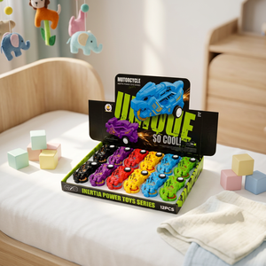 รถของเล่นมอเตอร์ไซค์พลาสติกสีฟ้าแบบเสียดสีสำหรับเด็กอายุ 2 ถึง 4 ปี  แบบผลักเดินได้  ดีไซน์มีเอฟเฟกต์ประกายไฟ  สำหรับเด็กทั้งชายและหญิง - Product Image 5