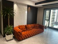 Hochwertige italienische Schnalle Wohnzimmer möbel Moderne lange gerade Couch Luxus Stil Big Villa Hotel Möbel Leders ofa