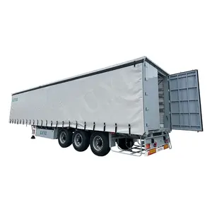 Luyi 3 axle 60 ton Side PVC Curtains Cargo Trailer Tarpaulin Tarps semi trailer