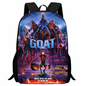 Mochila Infantil con Diseño de Dibujos Animados, Modelo Miracle Dream Team Goat, para Estudiantes, de Doble Asa, para Almacenamiento, para Uso Diario - Product Image 3