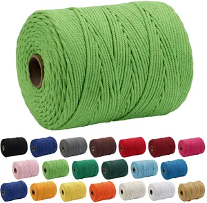 Round 100 Twisted Cotton Rope Natural Bulk Cotton Macrame Cord 2 - 10 Mm For Macrame