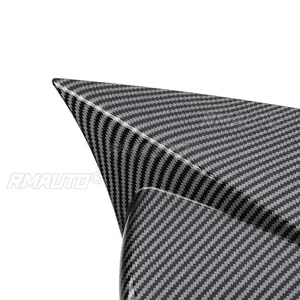 2x Cubiertas para Espejos Retrovisores Laterales para Seat Leon MK3 MK3.5 5F ST FR Cupra 2013-2019, Negro Brillante / Fibra de Carbono - Product Image 6