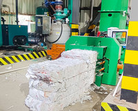 Compacteur de carton horizontal / Machine à emballer le carton horizontale / Machine à presser automatique pour animaux de compagnie