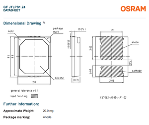 Mejor precio OSRAM DURIS E 2835 GF, 720-740nm, rojo lejano, W 0,29, 1,9 V, Led Smd, Chip - Product Image 3