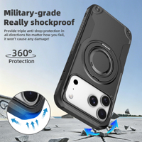 Étui de protection robuste de qualité supérieure pour 17 Pro Max, support rotatif à 360 degrés, antichoc, magnétique, étanche