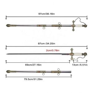 Épée Cérémonielle Médiévale de 97 cm des Chevaliers Templiers de Saint-Jean avec Fourreau en Acier Inoxydable - Product Image 3