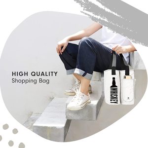 Ruthbag Tái Sử Dụng 12Oz Vải Vải Chai Rượu Vang Túi Tàu Sân Bay Dài Xử Lý 4 Ngăn Thư Mô Hình Rượu Vang Chai Caddy Chủ - Product Image 3