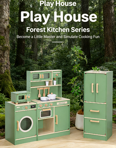 Ensemble de cuisine de jeu de rôle personnalisé, réfrigérateur, ustensiles de cuisine, jeu, jouets en <span class=keywords><strong>bois</strong></span> pour enfants - Product Image 2