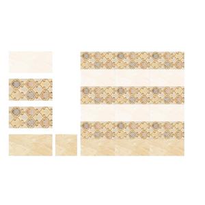Carreaux muraux émaillés de couleur marron avec motif floral blanc 30x60cm - Product Image 1
