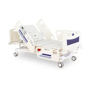 سرير كهربائي طبي متعدد الوظائف للمستشفيات والرعاية المرضية من مادة جديدة، سرير المرضى الطبي بمعدات بمحركات و5 وظائف