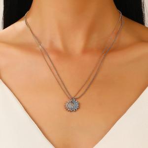 FY mode <span class=keywords><strong>Couple</strong></span> colliers Boho chaîne en acier inoxydable pierres précieuses soleil et lune correspondant pendentif BFF collier filles bijoux <span class=keywords><strong>cadeau</strong></span> - Product Image 5