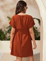 Robe de maternité King Mcgreen Star pour femmes enceintes, couleur unie, à lacets, col rond, taille haute, robe décontractée pour femmes
