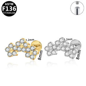 <b>Titanium</b> Butterfly <b>Stud</b> Earrings With Crystals For Ear Bone Piercing Jewelry Gift ASTM F136 <b>Titanium</b> - Product Image 5