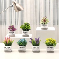 Bunga Bonsai Buatan dengan Pot Desain Baru Pot Bunga Semen Tanaman Buatan dengan Pot
