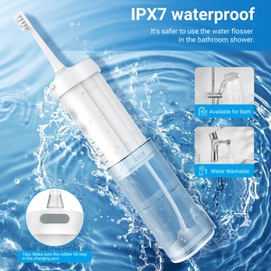 <span class=keywords><strong>Brosse</strong></span> à dents électrique portable 2-en-1 étanche IPX7 rechargeable avec jet d'eau, 2 modes, brossette à dents électrique et irrigateur buccal, têtes en plastique remplaçables - Product Image 4