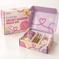 Boîte d'expédition personnalisée pour accessoires au crochet, en carton ondulé E, rigide, double face, impression CMJN