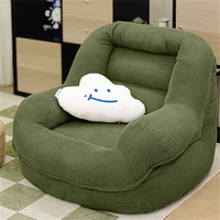 Fauteuil inclinable moderne et confortable en velours côtelé, grand format, facile d'entretien, pour salon, appartement, hôtel, villa ou école