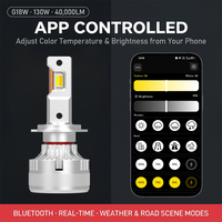 Ampoule de phare LED G18W H7 H18, contrôle intelligent par application, couleur et luminosité personnalisables, commande en gros directe du fabricant, OEM personnalisé