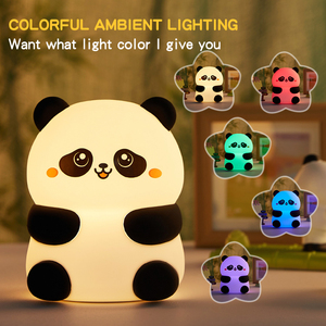 <span class=keywords><strong>Lampe</strong></span> de chevet créative en silicone en forme de panda mignon, portable, à commande tactile, rechargeable par USB, petite veilleuse <span class=keywords><strong>LED</strong></span> pour enfants - Product Image 6