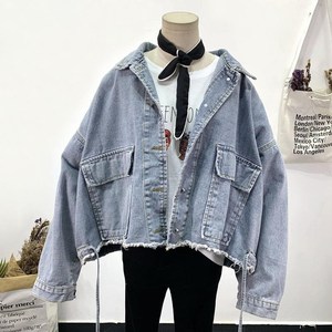 LILUO2024新しいファッションシックなデニムジャケット女性秋のソリッドデニムブルーコート売れ筋女性のカジュアルデニムジャケットトップス - Product Image 2