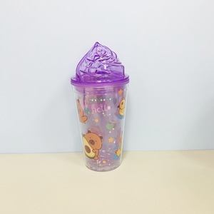 Kapibala 450ml Double Walled Plastic Straw Cup With Ice Cream Lid Cartoon Design Party Use - Product Image 4