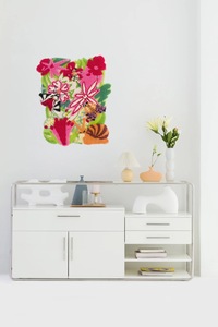 Décoration murale de luxe en peluche avec fleur colorée, 1 pièce, tapis décoratif, Logo personnalisé, nouveauté - Product Image 3