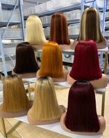 Perruques BOB en cheveux humains en gros, 13x4 Full Lace Front, couleur marron, pré-épilées, bouclées Jerry, double densité, avec closure 4x4 5x5