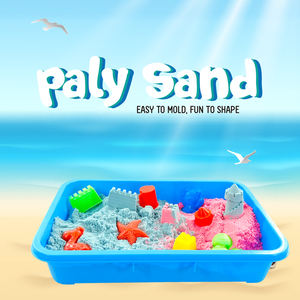 Valise éducative Diy pour bébé et enfants, ensemble de jouets de sable de plage en bleu avec de nombreux moules, vente en gros - Product Image 4