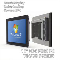 Mini PC X86 15 pouces avec écran tactile interactif, tablette Android/Linux, processeur I5/i3, refroidissement sans ventilateur, ordinateur industriel LCD en stock