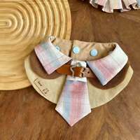 Bandana triangulaire à carreaux pour animaux de compagnie, style nœud papillon, fait main, accessoire pour chien et chat toutes saisons