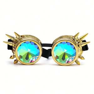 Gafas de Sol Coloridas con Remaches, Estilo Steampunk, para Hombres y Mujeres, con Logotipo Personalizado, al por Mayor, para Festivales, Cosplay, Fiestas, Gafas Caleidoscopio - Product Image 3