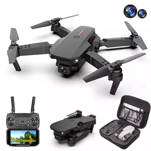 Drone <span class=keywords><strong>débutant</strong></span> pas cher, 10 minutes de vol, contrôleur de vol WiFi 4 axes, double caméra LED, vidéo 4K, VTOL E88 Pro, drones RC - Product Image 1