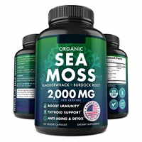 Capsules de mousse de mer certifiées, soutien immunitaire détoxifiant à base de plantes, anti-âge, complément minceur pour adultes