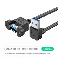 Kabel Ekstensi USB 3.0 Male to Female Grosir, Panel Mount, Pengunci Sekrup, Dual Shielded, Pengisian Daya & Data 5Gbps