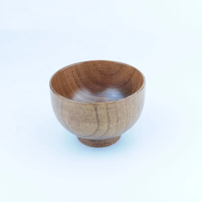 hot sale handmade various size personalized mixing bowl eco friendly dinner serving bowl 4 Inch wooden rice bowl