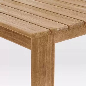 Table de repas rectangulaire d'extérieur en teck sur mesure, avec banc et chaise d'appoint en bois massif pour jardin, cour, terrasse, maison - Product Image 4