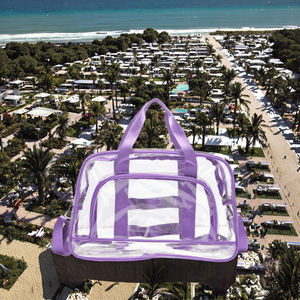 Sac de sport unisexe Qinyu personnalisé avec logo, grande capacité, en PVC imperméable, pour la gym, les voyages, avec fermeture éclair géométrique, souple - Product Image 3