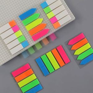 Juego de Etiquetas Autoadhesivas Personalizadas de 100 Hojas Fluorescentes Multicolores con Punta Plana en Forma de Flecha, Marcadores de Página Translúcidos - Product Image 1