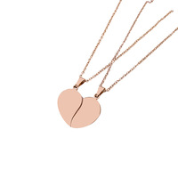 Mode gravables blancs coeur brisé Couple pendentif en acier inoxydable étanche collier Laser gravure Machine bricolage collier